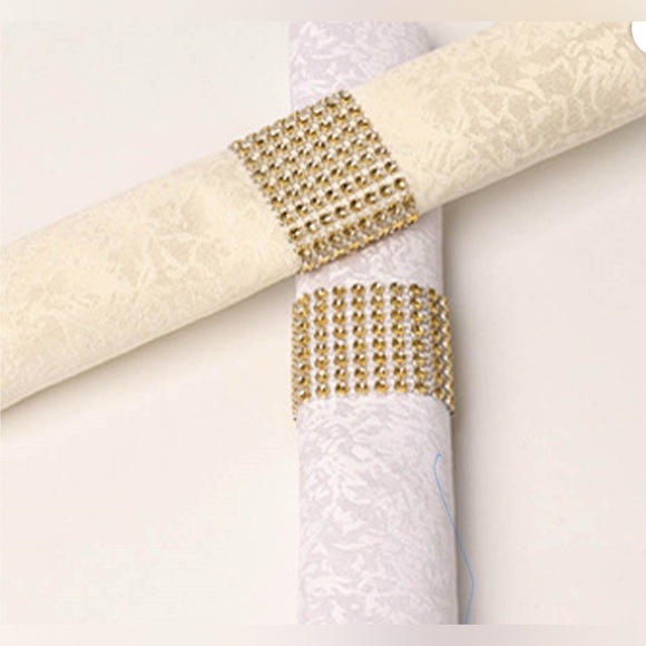 AMAZON 75 Piece Gold Rhinestone Napkin Rings - Picture 2 of 5